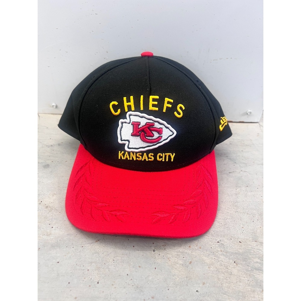 New Era Kansas City‎ Chiefs 2025 Draft 9FORTY Hat Mens Black M-Crown A-Frame Cap